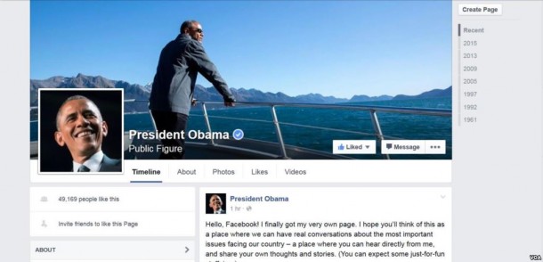Akun Facebook Barack Obama