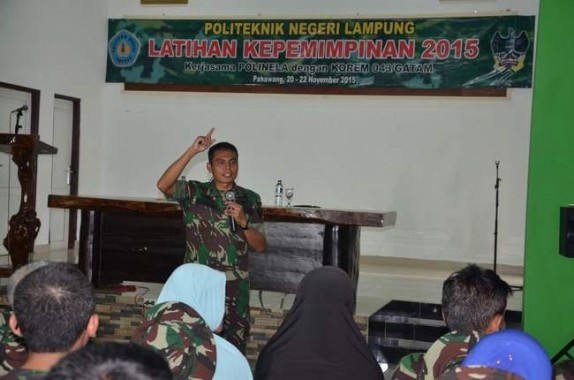 Kasi Ops Rem 043 Latih Kemenristekdikti Politeknik Negeri Lampung