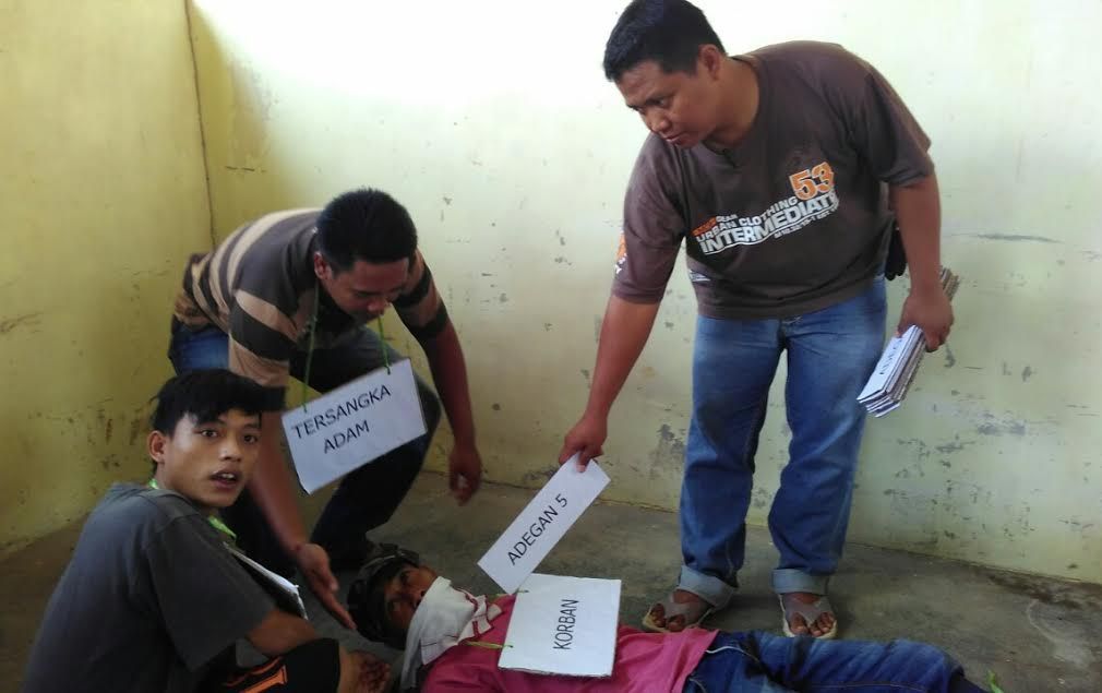 Polsek Seputihmataram Lampung Tengah Rekonstruksi Pembunuhan Siswa SMP