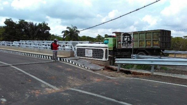 Baru Dibangun, Jembatan Way Tipo Lampung Tengah Ambles