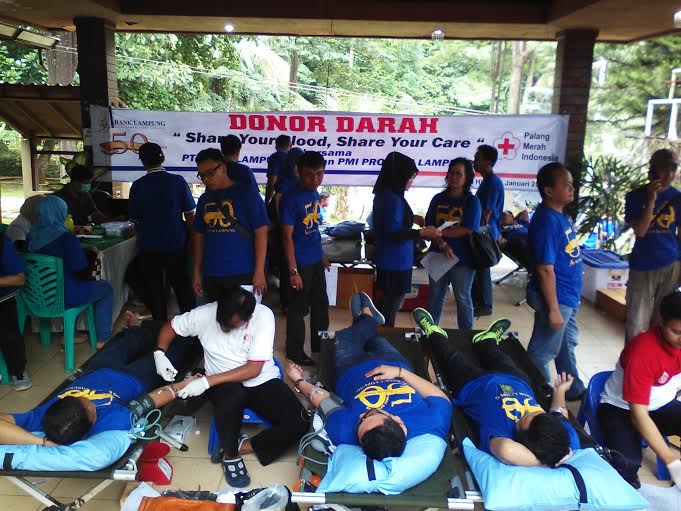Donor Darah Bank Lampung di Taman Wisata Lembah Hijau. | Robby/Jejamo.com