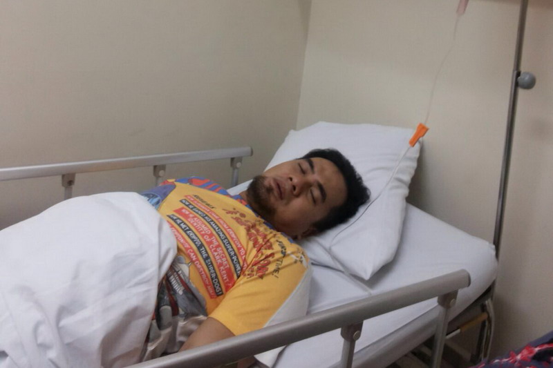 Saiful Jamil terbaring di rumah sakit. | Ist.