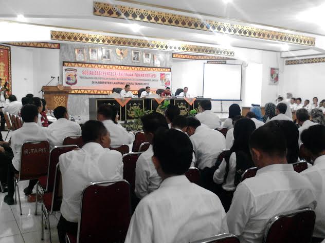 Polda Lampung Sosialiasikan Pencegahan Tindakan Pidana Korupsi di Lampura