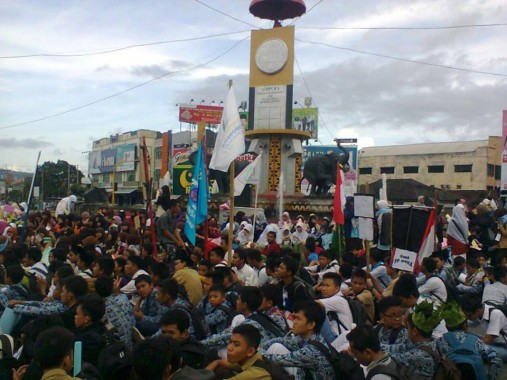 Pawai simpatik Ramadan FKAR dan Forkapmi Bandar Lampung beberapa waktu yang lalu. | Ist 