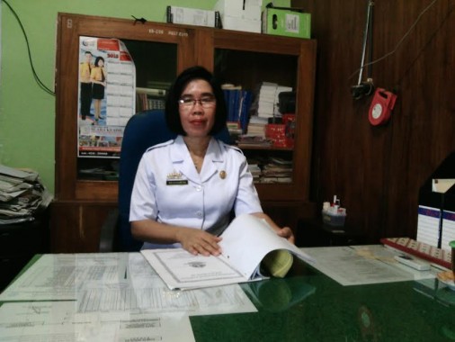 Kepala SMPN 1 Sekampung Lampung Timur Sri Suhartini. | Suparman/Jejamo.com 