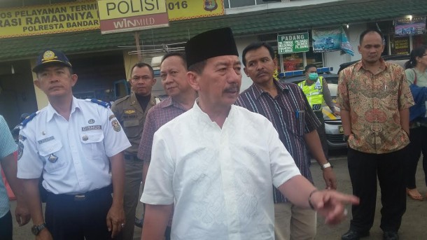 Wali Kota Bandar Lampung Herman HN Turunkan 100 Pol PP Ikut Jaga Terminal Rajabasa