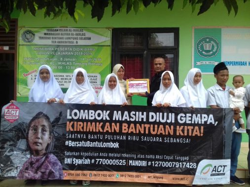 Yayasan Al Karim Salurkan Bantuan Korban Gempa Lombok ke ACT Lampung