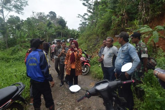 Bupati Tanggamus Dewi Handajani Tinjau Korban Banjir Pekon Umbar Kelumbayan