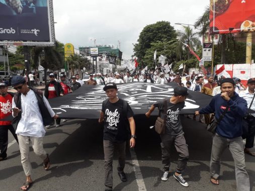 Massa Aksi Solidaritas Muslim Uighur di Bandar Lampung Mulai Bergerak dari Masjid Taqwa ke Tugu Adipura