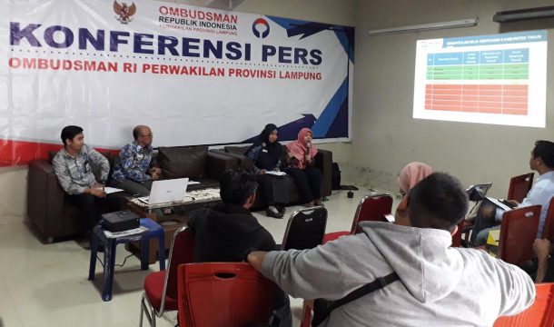 Penilaian Kepatuhan Ombudsman Lampung, Lampung Tengah Masih di Zona Merah