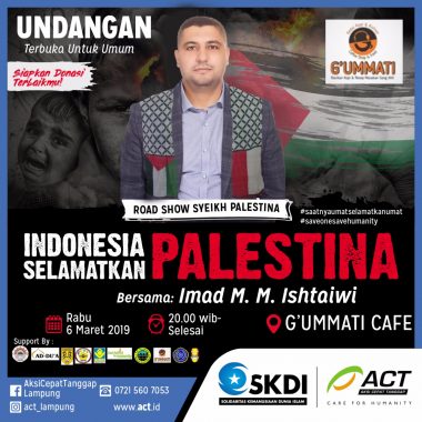Diinisiasi ACT Lampung, Malam Ini Syekh Imad Asal Palestina Ceramah di Kafe G'ummati