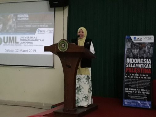Kepala Cabang ACT Lampung Ajak Mahasiswa UML Bantu Rakyat Palestina