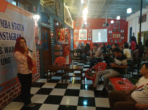 Nobar Debat Capres-Cawapres Relawan Demokrasi Warganet KPU Bandar Lampung Meriah, Pengunjung Ikutan Lomba Foto Instagram