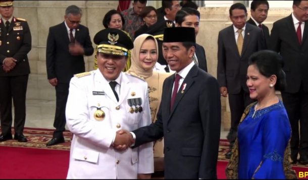 Arinal-Nunik Resmi Gubernur-Wakil Gubernur Lampung, Mahan Agung Dipenuhi Papan Bunga
