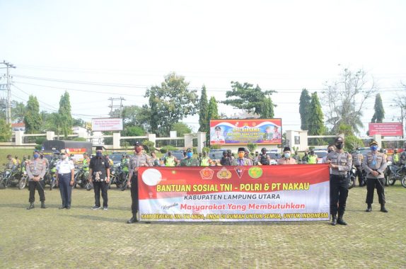 Plt Bupati Lampung Utara Budi Utomo Terima Bantuan Penanganan Covid-19 PT Nakau