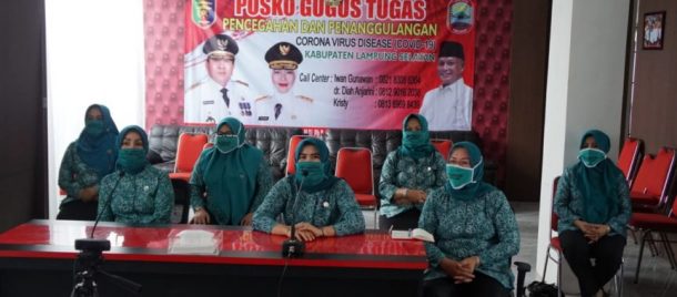 Virtual Meeting dengan PKK Provinsi Lampung, Ketua PKK Lampung Selatan Laporkan Kegiatan Cegah dan Tangani Covid-19