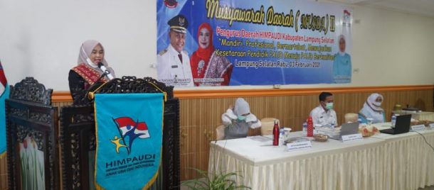 Himpaudi Lampung Selatan Gelar Musda II, Bunda PAUD Winarni Pesan Ikut Edukasi Soal Covid-19