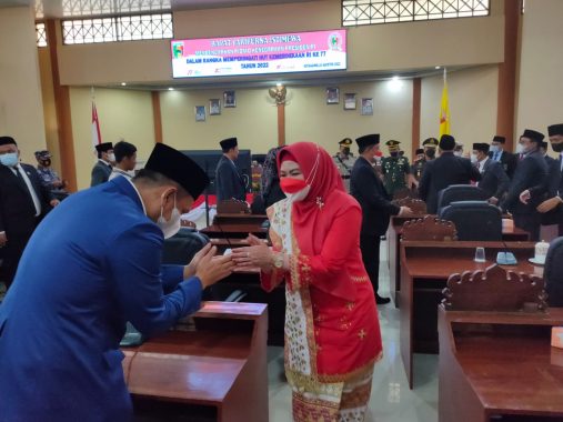 Jelang HUT RI Ke-77, DPRD Tanggamus Gelar Rapat Paripurna Dengarkan Pidato Kenegaraan Presiden Jokowi