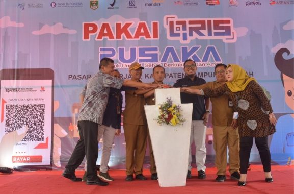Pemkab Lampung Tengah Apresiasi Peluncuran Pakai Qris Pusaka di Pasar Banjar Jaya