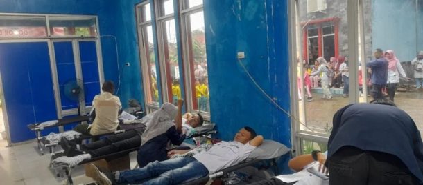 Dinas Damkar dan Penyelamatan Bersama Satpol PP Lampung Selatan Gelar Donor Darah