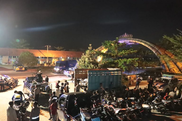 Polisi Amankan Puluhan Pemuda yang Hendak Balap Liar di Rest Area Pringsewu