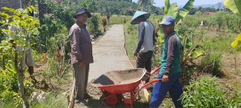 Pekon Menggala Tangamus Bangun Jalan Rabat Beton 165 Meter