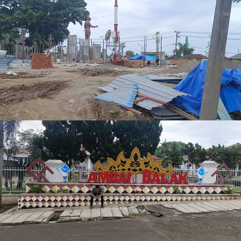 Area di Sekitar Rumah Dinas Bupati Tanggamus Tak Terawat, Proyek Taman Soekarno Digarap di Depannya