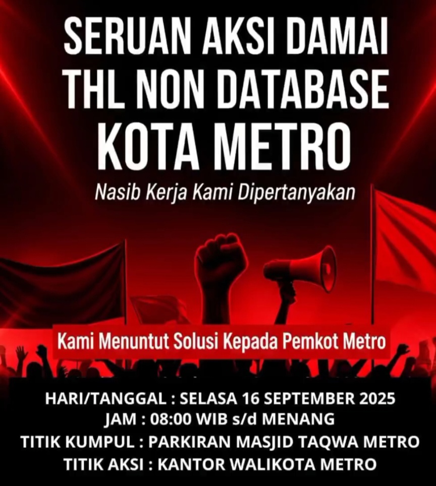 540 Pekerja THL Kota Metro Gelar Aksi Demo Besok, Tuntut Janji Kesejahteraan